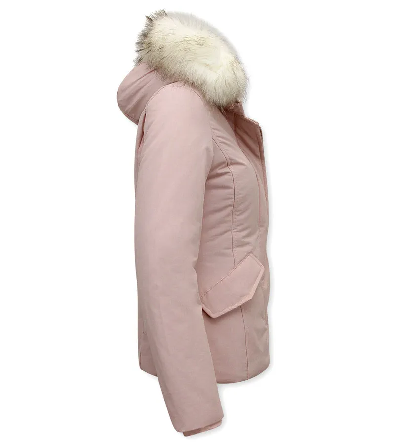 PARKA MUJER CAPUCHA PELO  5897P  ROSA